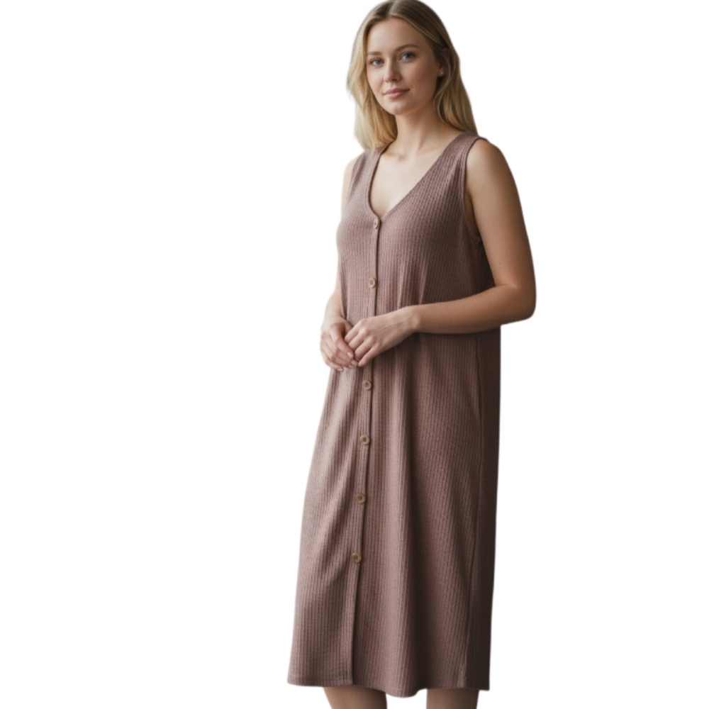 Caution To The Wind Taupe Textured Dress Sz.S EUC. - Picture 2 of 6